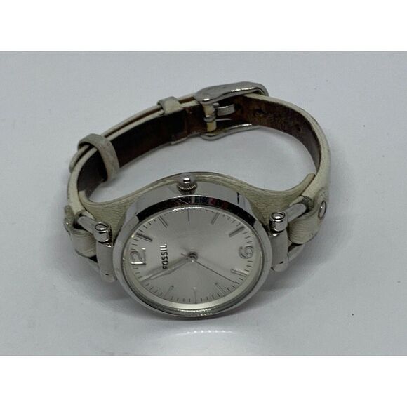 Fossil ES2829 Women's Leather Analog White Dial Quartz Genuine Wrist Watch GE26 - Picture 7 of 11